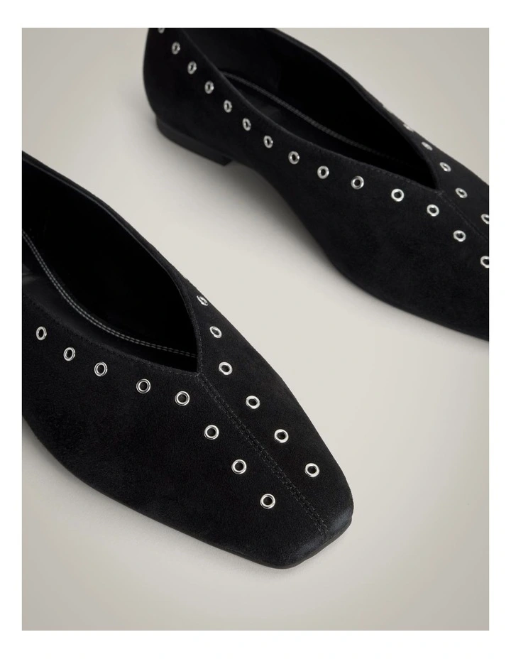 Andie Suede Flats in Black image 4