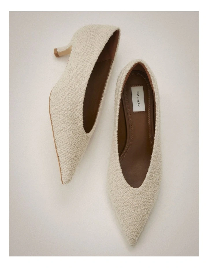Isabella Textured Heels in Oat image 1