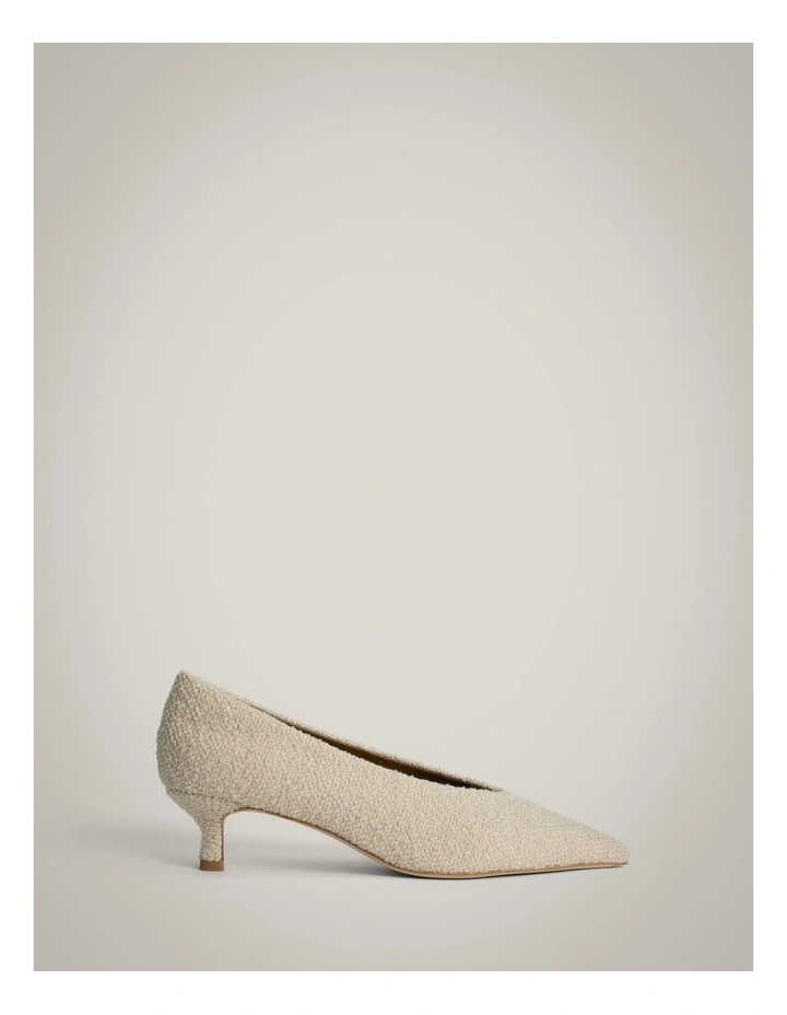 Isabella Textured Heels in Oat image 3