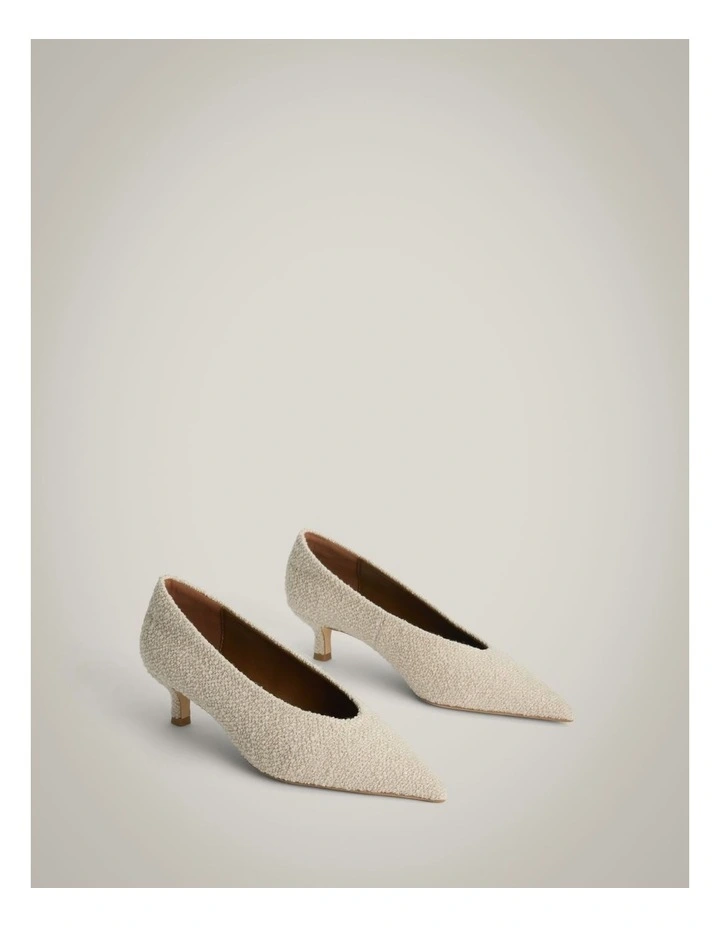 Isabella Textured Heels in Oat image 4