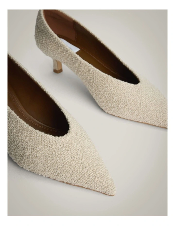 Isabella Textured Heels in Oat image 5