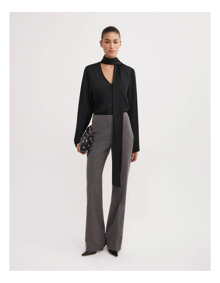 Slim Flare Pants in Mid Grey Marle image 1