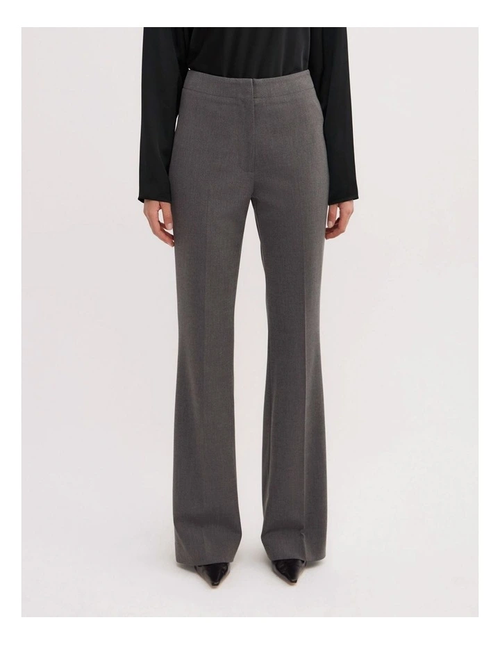 Slim Flare Pants in Mid Grey Marle image 2