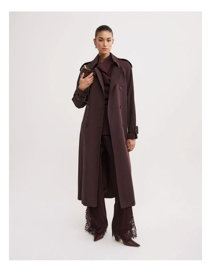 Crepe Cowl Tank Top in Aubergine image 4