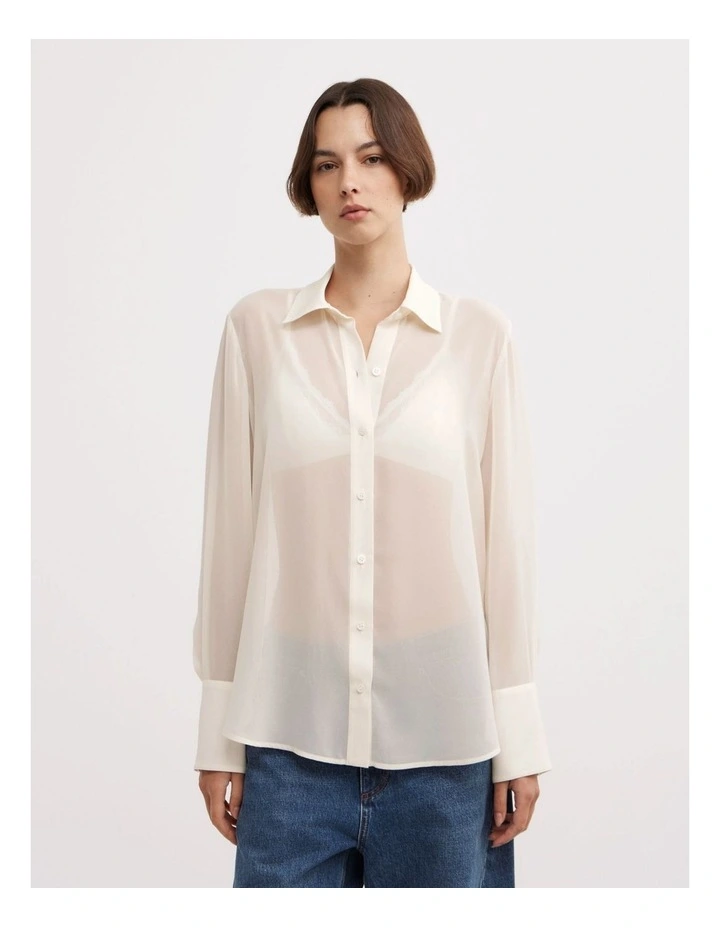 Scarf Shirt in Vanilla image 5