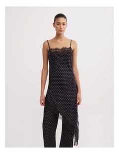 Witchery Asymmetric Tunic Top in Black Polka Dot