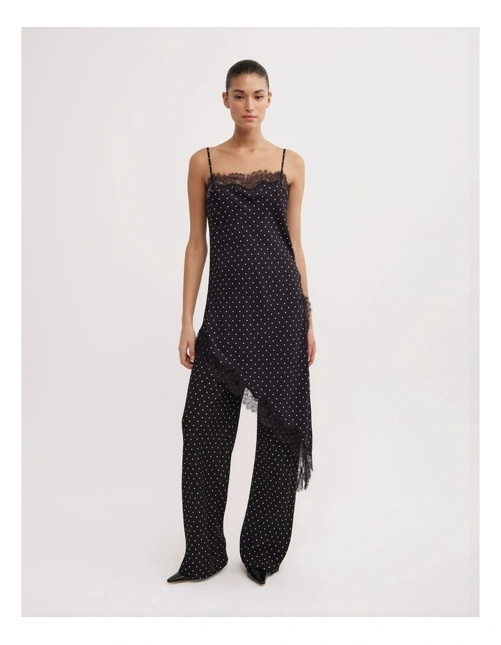 Asymmetric Tunic Top in Black Polka Dot image 2