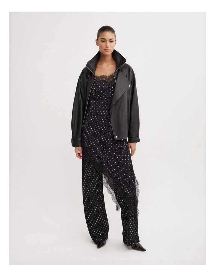 Asymmetric Tunic Top in Black Polka Dot image 4