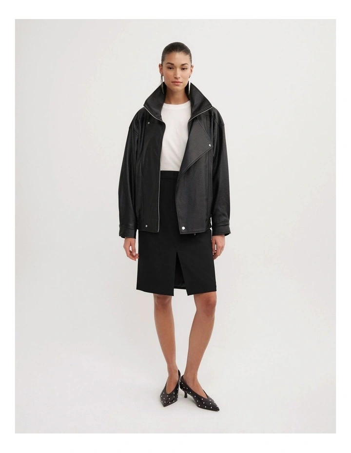 Structured Midi Skirt in Black image 1