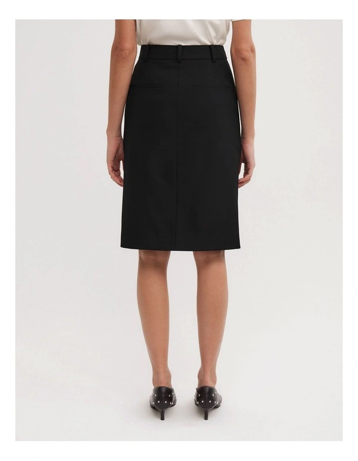 Structured Midi Skirt in Black image 5