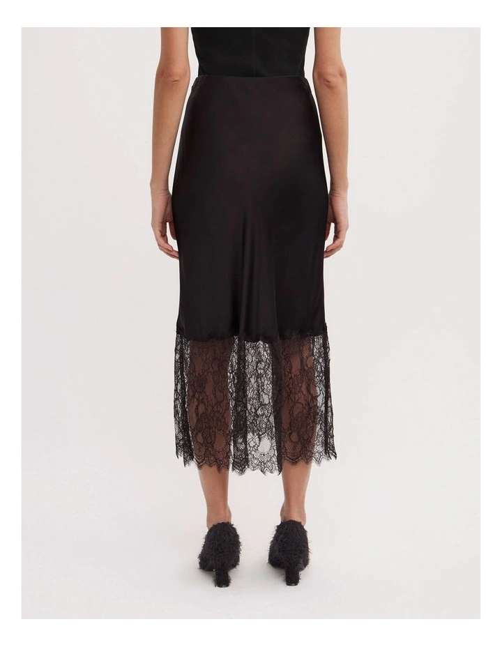 Lace Trim Skirt in Black image 5