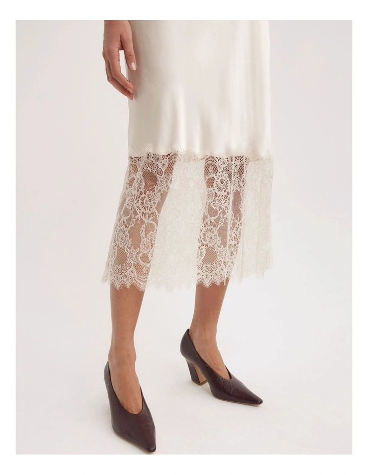 Lace Trim Skirt in Vanilla image 4