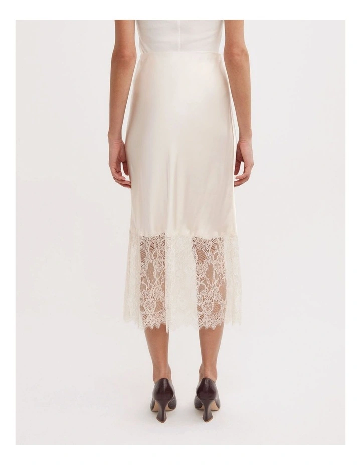 Lace Trim Skirt in Vanilla image 5