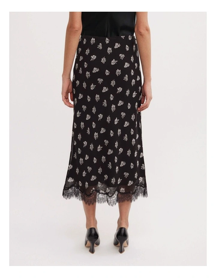 Floral Midi Skirt in Two Tone Floral image 4