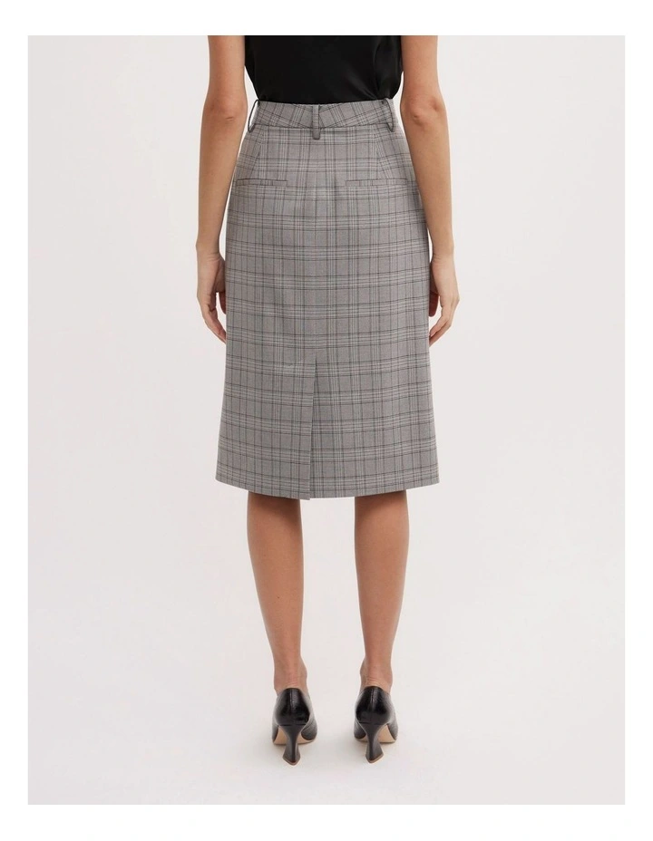 Midi Skirt in Grey Check image 5