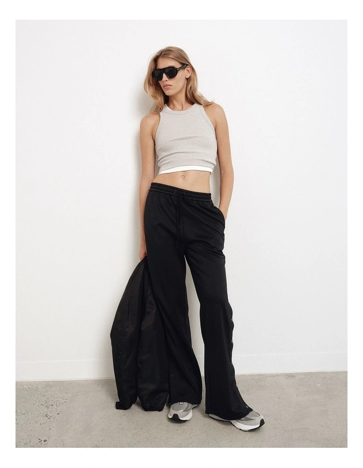 Rib Crop Tank Top in Light Grey Marle image 6