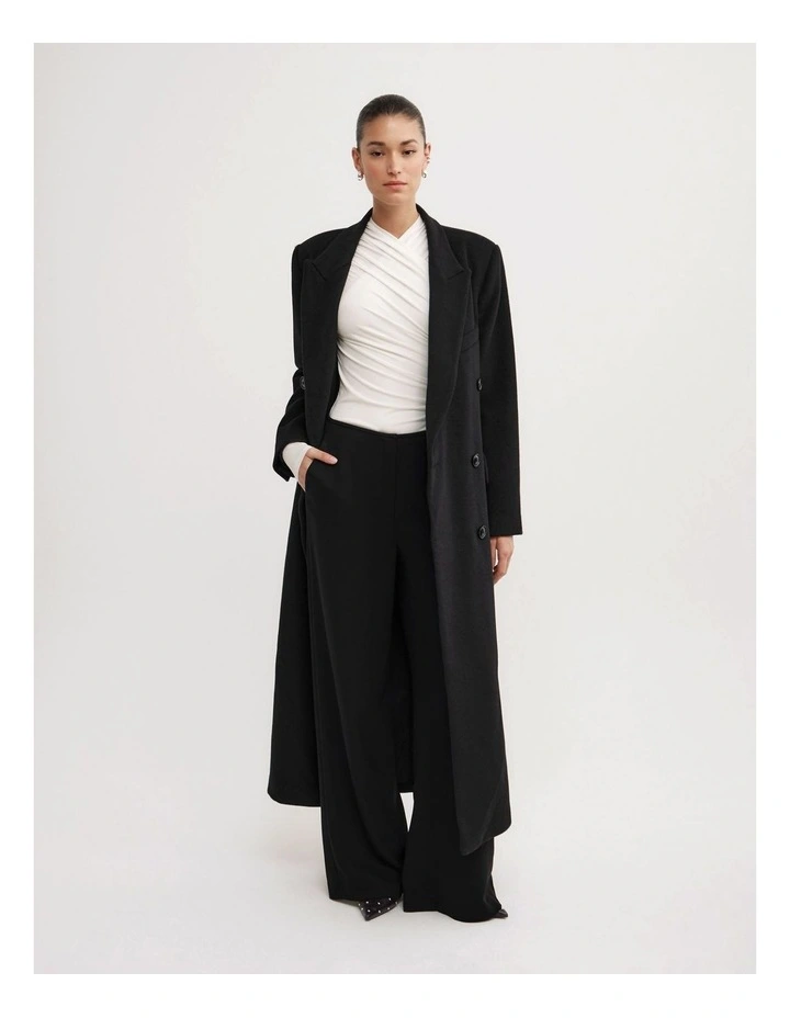 Wrap Long Sleeve Jersey Top in Fresh White image 2