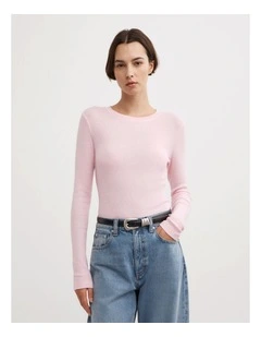 Fine Jersey Long Sleeve Top in Primrose