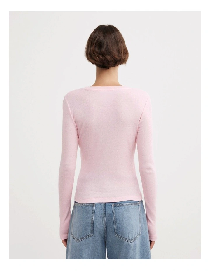Fine Jersey Long Sleeve Top in Primrose image 5