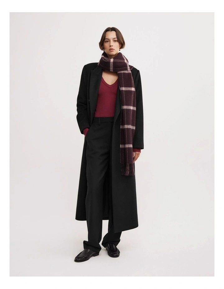 V Neck Long Sleeve Top in Ruby image 4