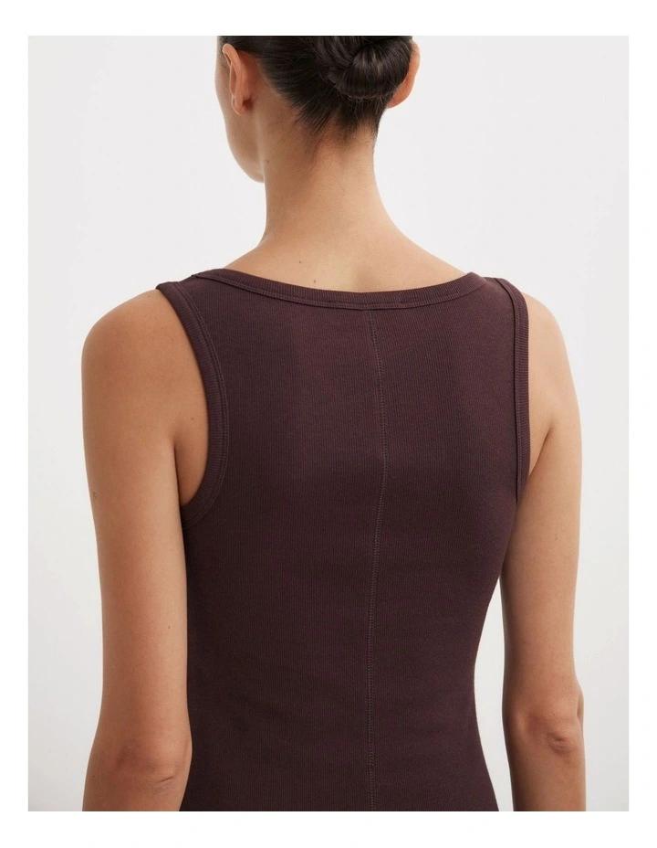 Scoop Neck Racer Tank Top in Aubergine image 4