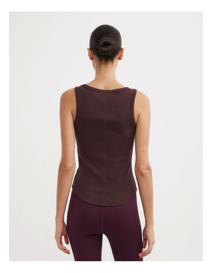 Scoop Neck Racer Tank Top in Aubergine image 5
