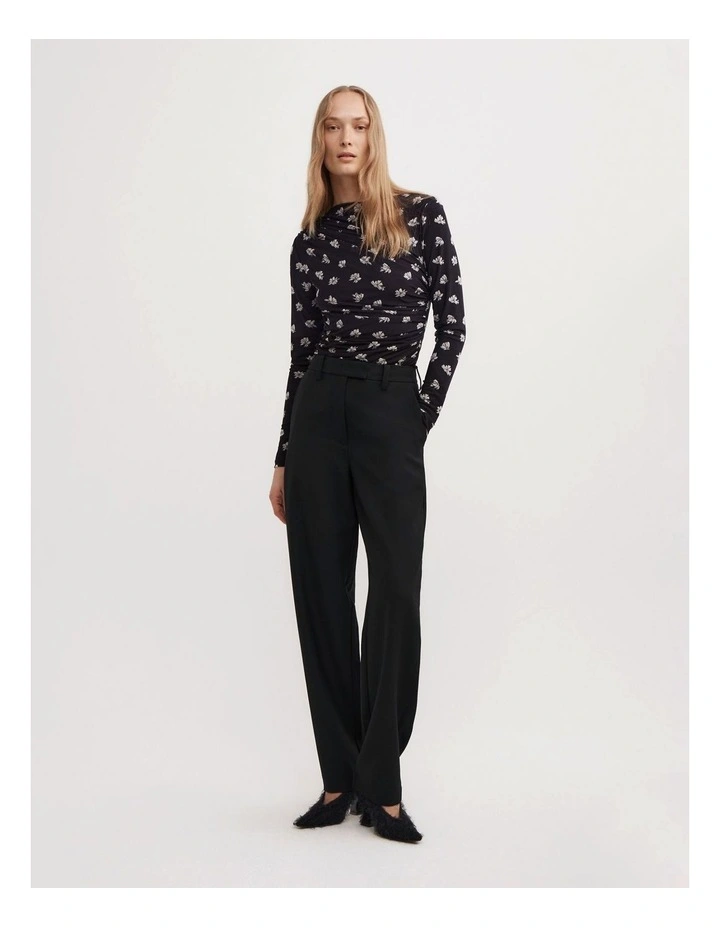 Mesh Drape Long Sleeve Top in Two Tone Floral image 2