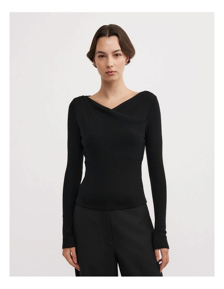 Crossover Detail Top in Black image 1