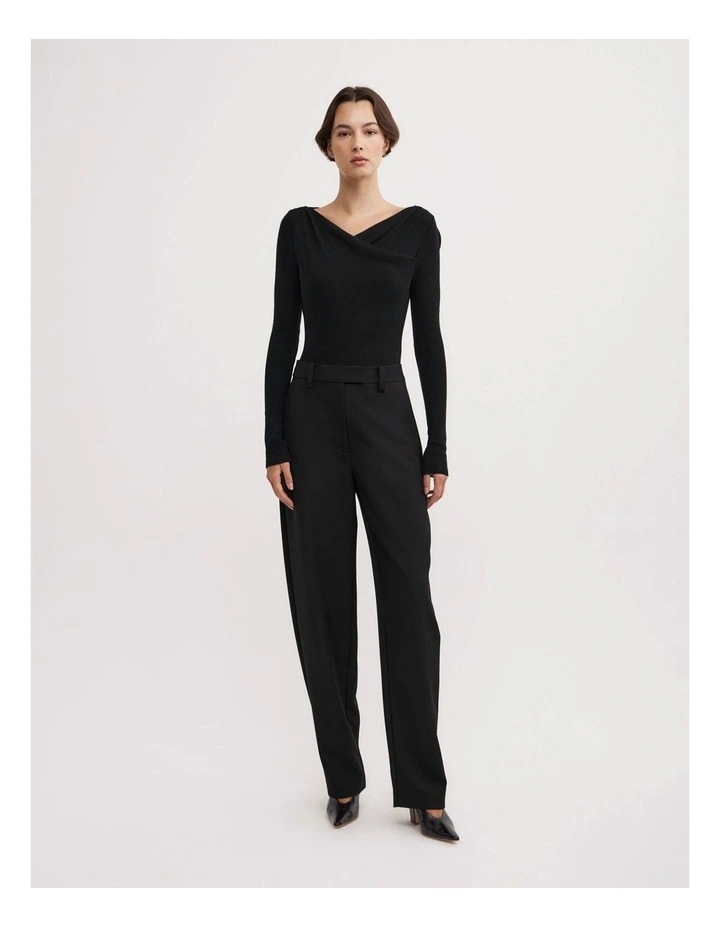 Crossover Detail Top in Black image 2