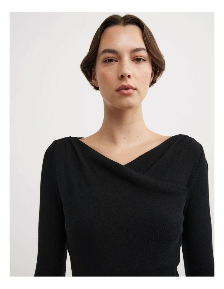 Crossover Detail Top in Black image 3