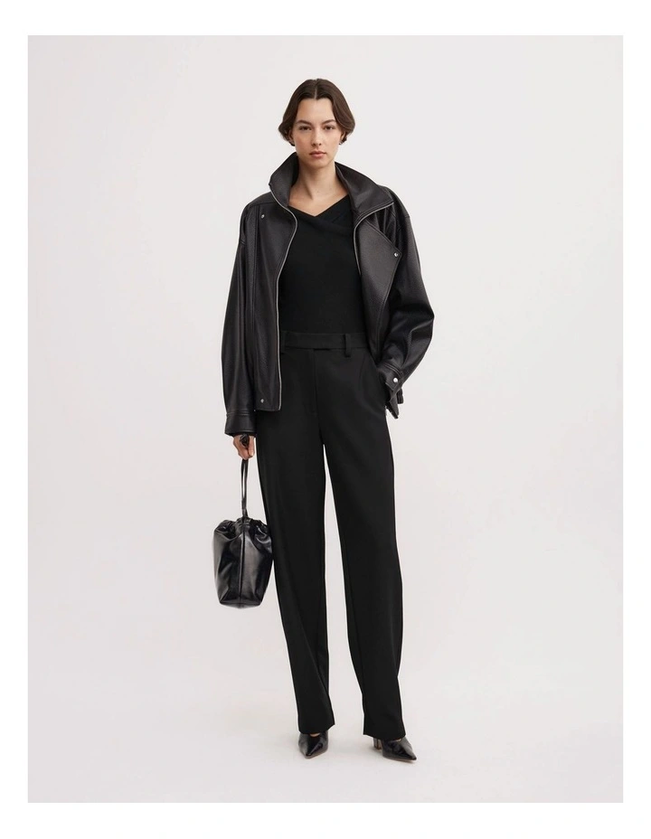 Crossover Detail Top in Black image 4