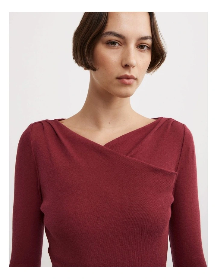 Crossover Detail Top in Ruby image 3