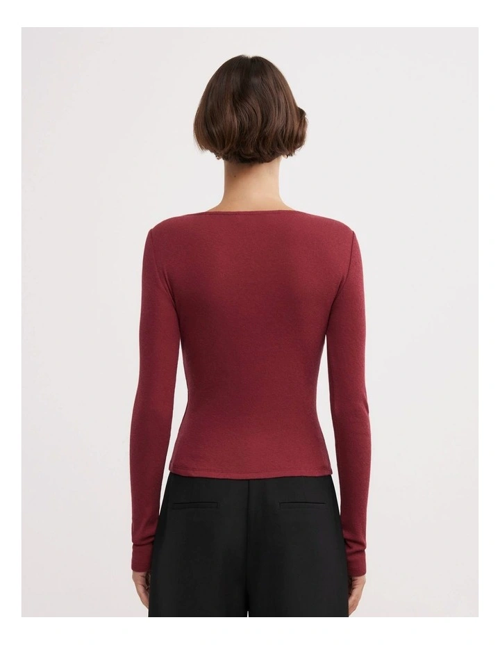 Crossover Detail Top in Ruby image 4