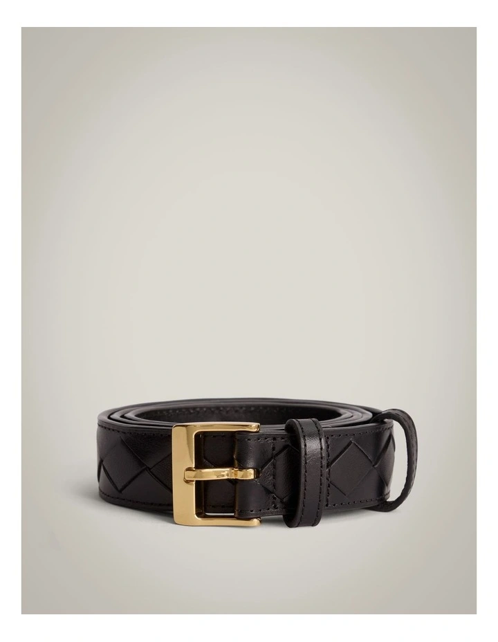 Simone Woven Belt in Black image 3