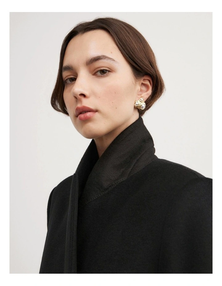 Faye Pearl Stud Earrings in Gold image 2