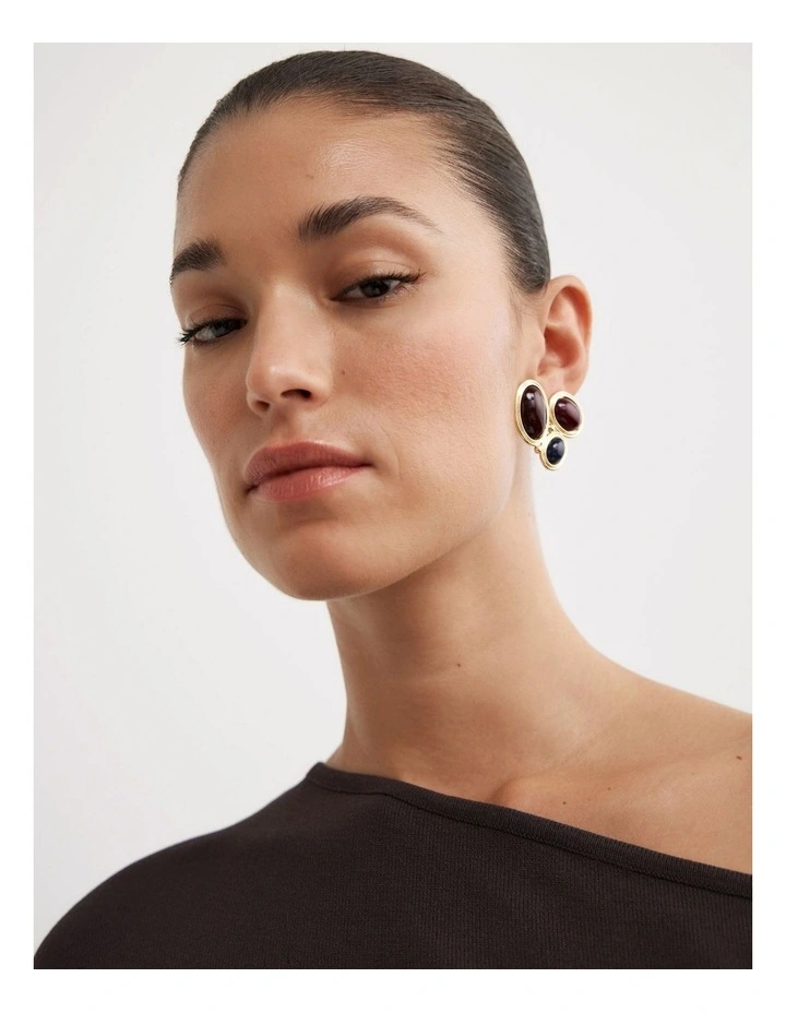 Thea Stud Earrings in Gold image 2