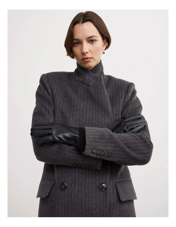 Faux Fur Gloves in Black image 2