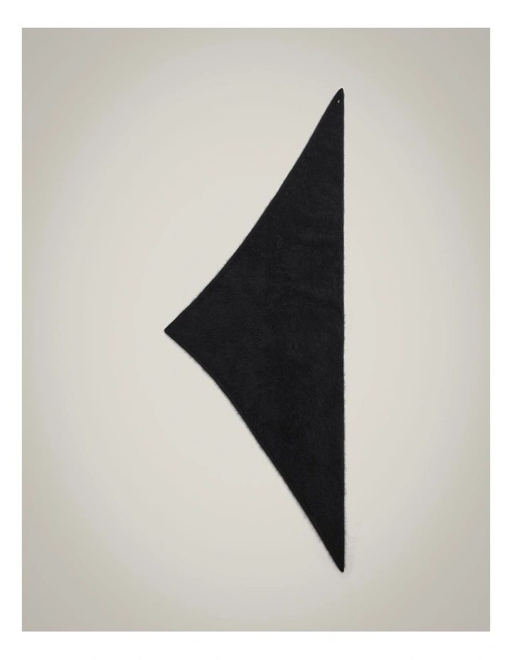 Fluffy Cashmere Scarf in Black image 1