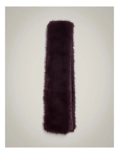 Faux Fur Scarf in Aubergine