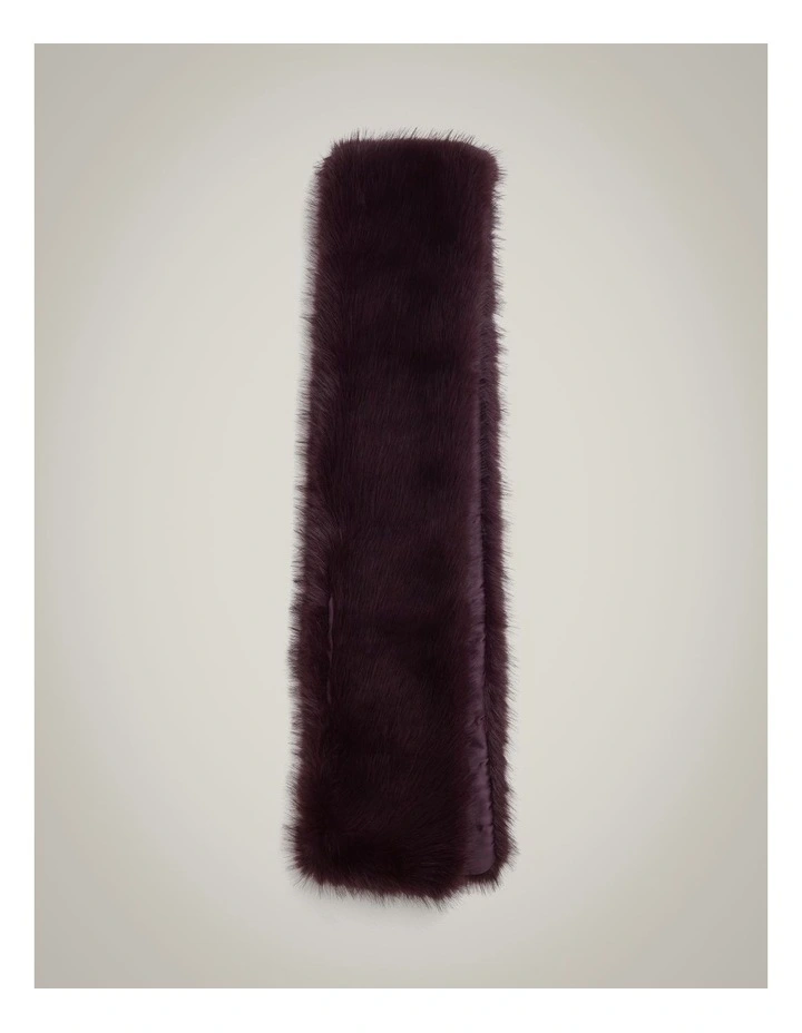 Faux Fur Scarf in Aubergine image 1