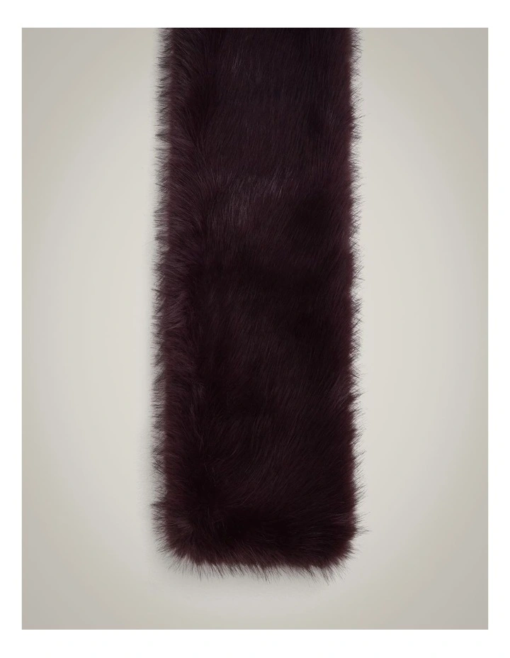 Faux Fur Scarf in Aubergine image 3