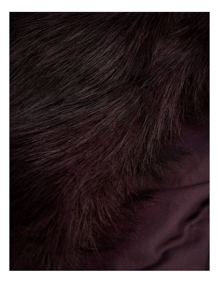 Faux Fur Scarf in Aubergine image 4