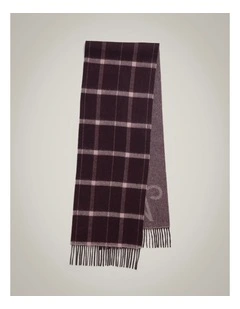 Monogram Check Scarf in Aubergine