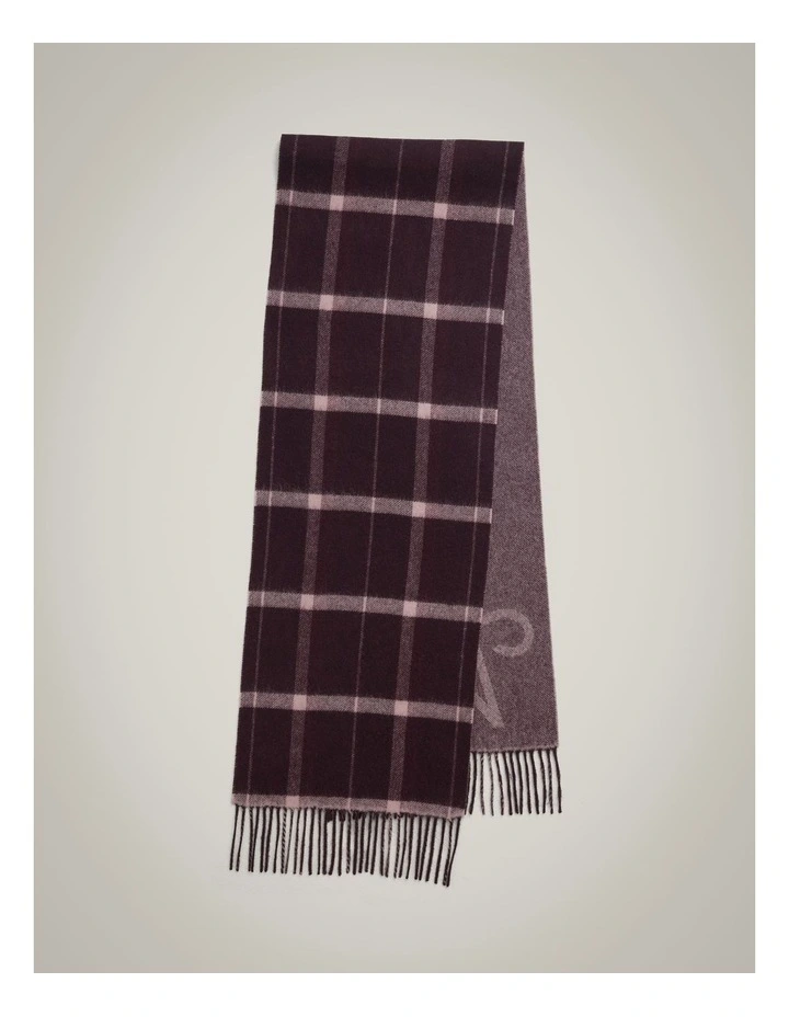 Monogram Check Scarf in Aubergine image 1