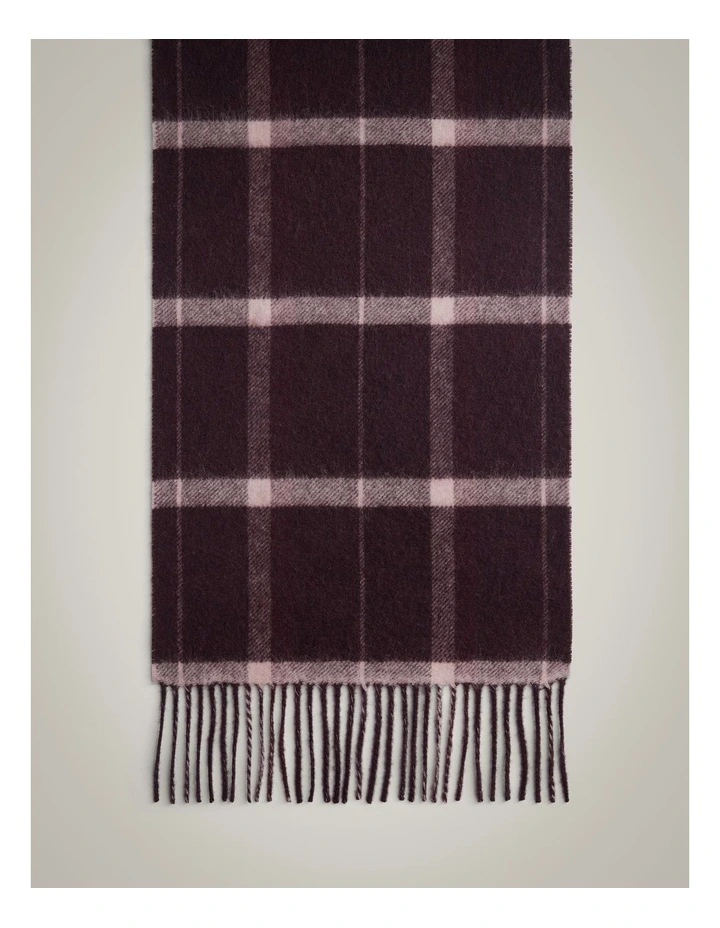 Monogram Check Scarf in Aubergine image 3