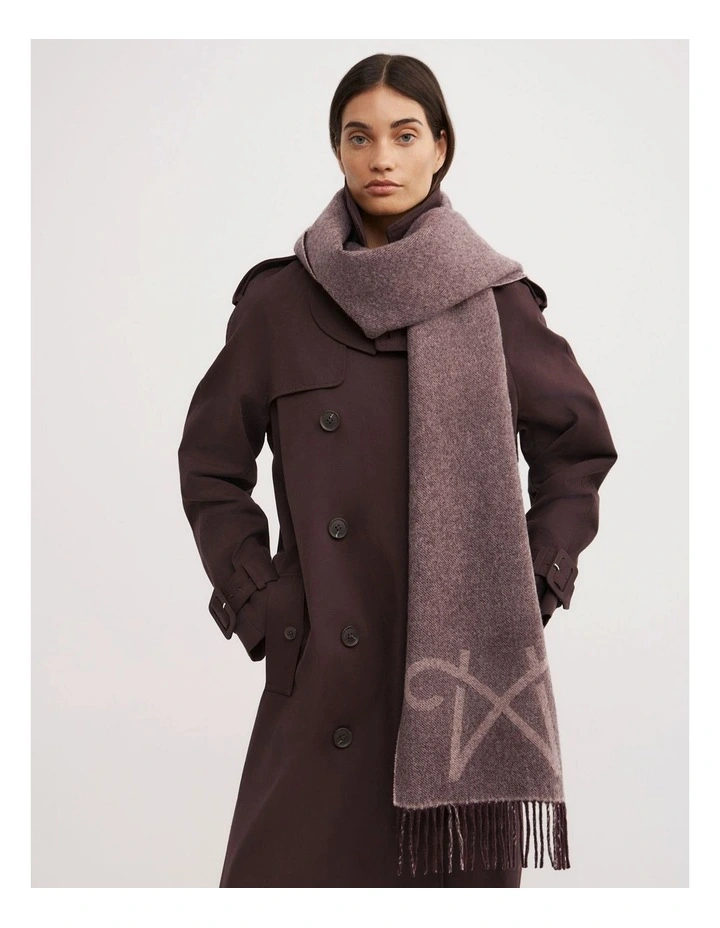 Monogram Check Scarf in Aubergine image 6