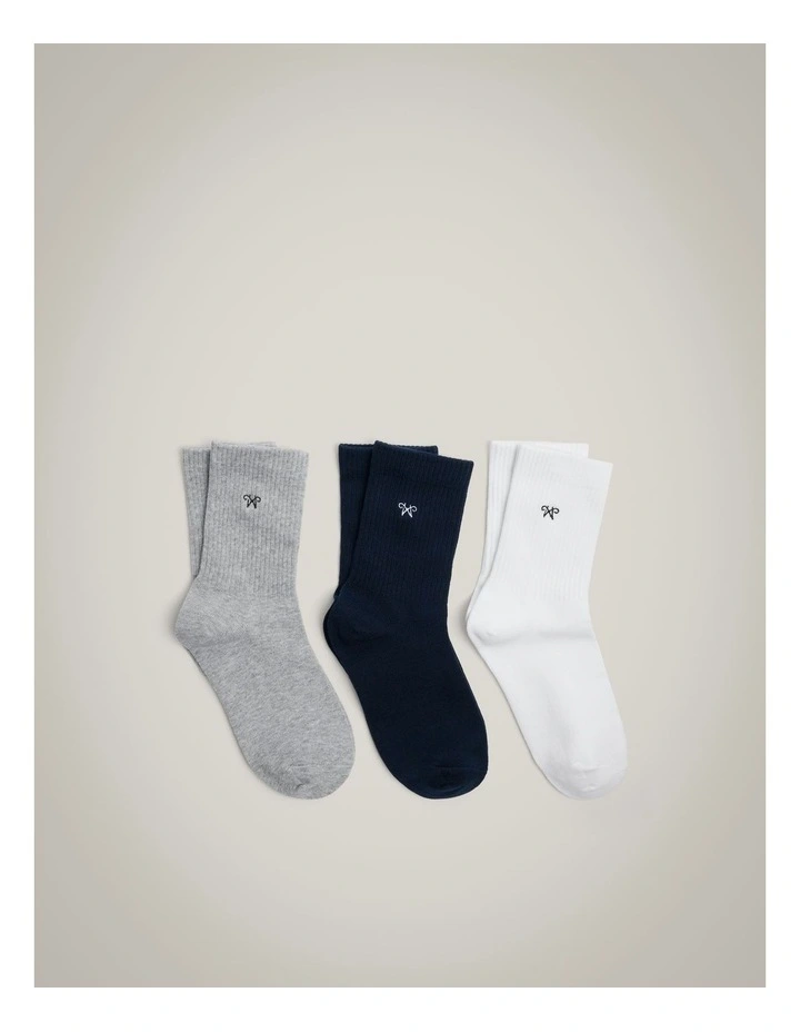 Sport Sock Pack Of 3 in Multicolour image 1