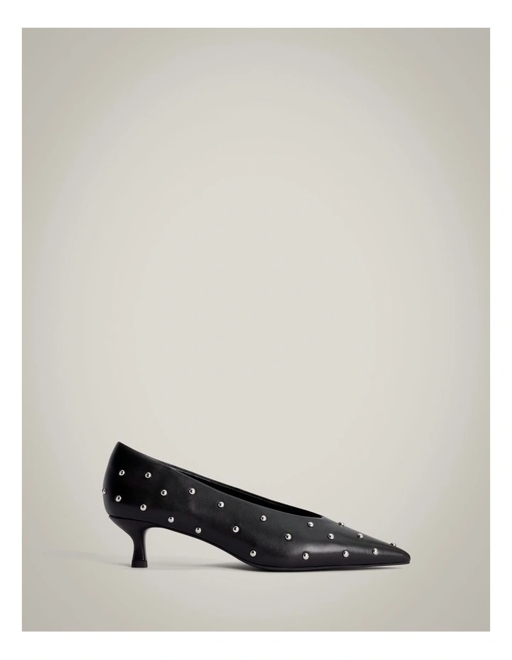 Isabella Studded Heel in Black image 1