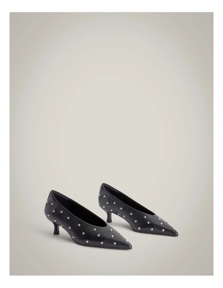 Isabella Studded Heel in Black image 3