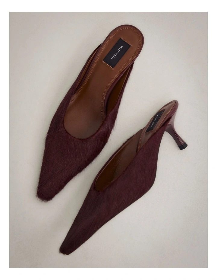 Elodie Textured Heel in Deep Red image 3